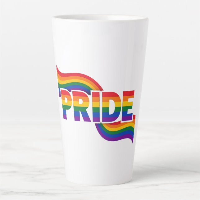 Tasse Latte Célébration de la Fierté Arc-en-Ciel (Devant)