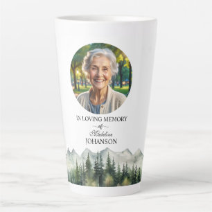 Tasse Latte Célébration de la vie des montagnes et des arbres 