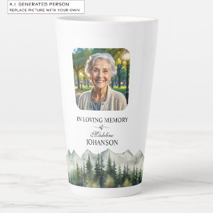 Tasse Latte Célébration de la vie des montagnes et des arbres