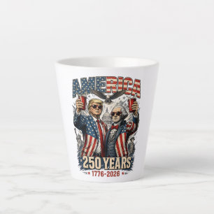 Tasse Latte Célébration patriotique de l'Amérique 250 ans