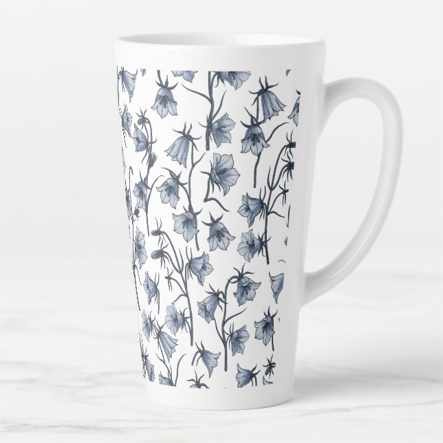Tasse Latte Cellules bleues, Cloches, Bellflowers (Droite)