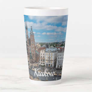 Tasse Latte Centre-ville de Cracovie d'en haut en Pologne
