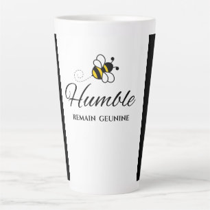 TASSE LATTE CÉRAMIQUE NOIRE ET BLANCHE RESTEZ HUMBLE ABEILLE B