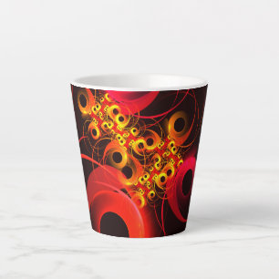 Tasse Latte Cercles colorés Motif d'art Abstrait moderne #08