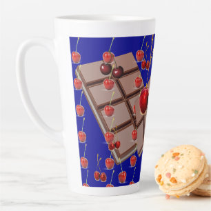 Tasse Latte Cerises au Chocolat