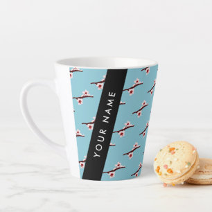 Tasse Latte Cerisier en Fleur, Rose Sakura, Votre Nom