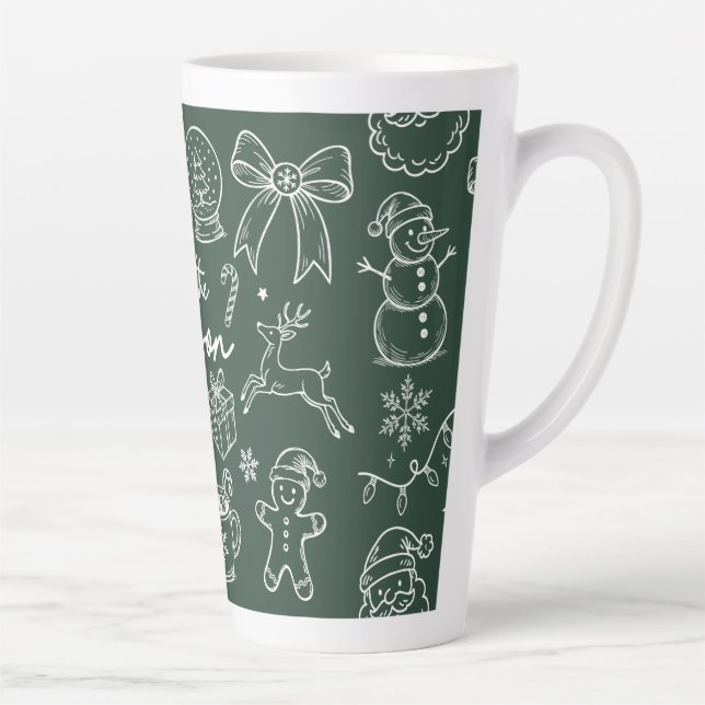Tasse Latte C'est la saison - Doodle de Noël (Droite)