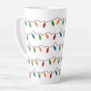 Tasse Latte Chaîne de Noël colorée des lumières