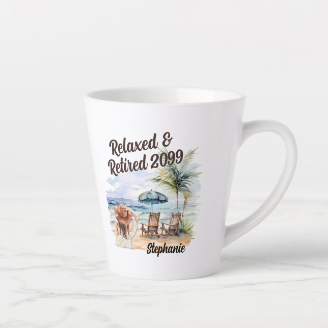 Tasse Latte Chaire de plage pour la retraite des femmes (Droite)