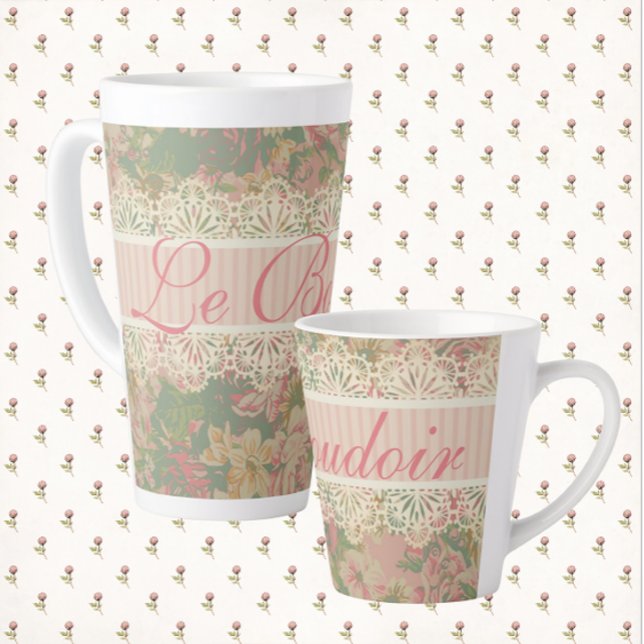Tasse Latte Chambre Romantique Le Boudoir Romantique (These romantic latte mugs are  tres chic!)