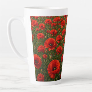 Tasse Latte Champ de coquelicots