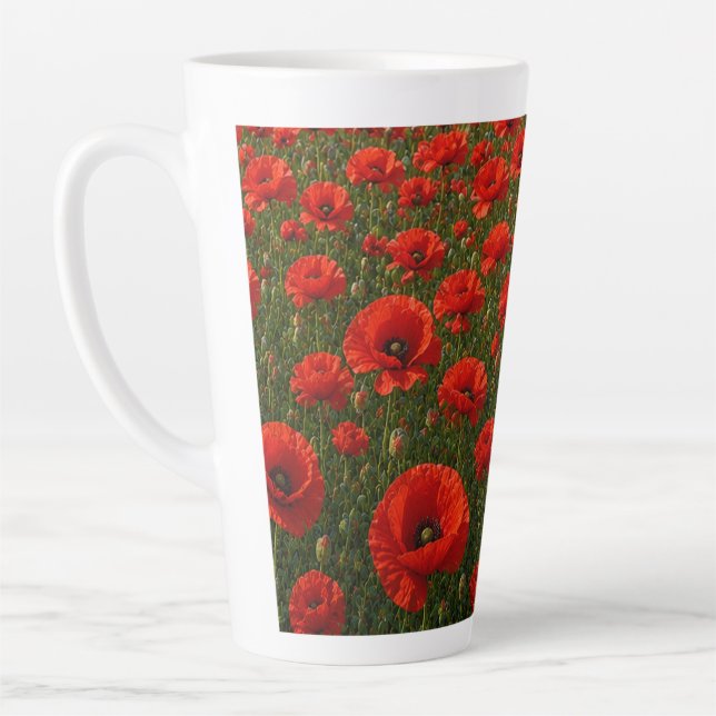 Tasse Latte Champ de coquelicots  (Gauche)