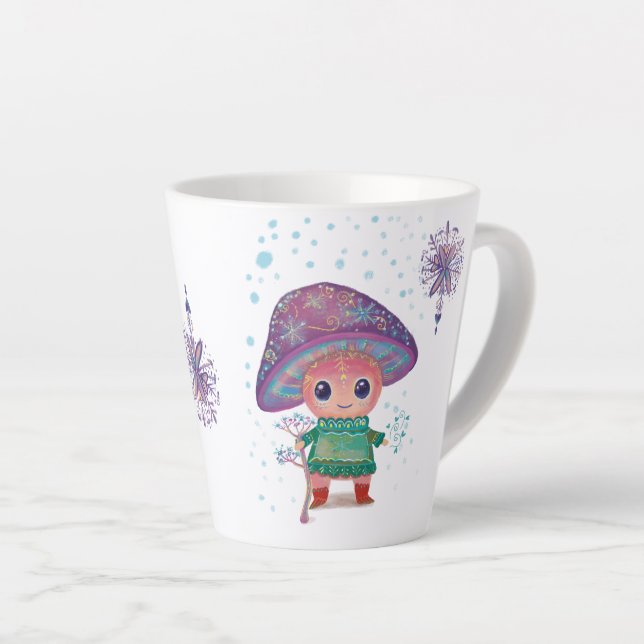 Tasse Latte champignon magique de noël (Angle droit)