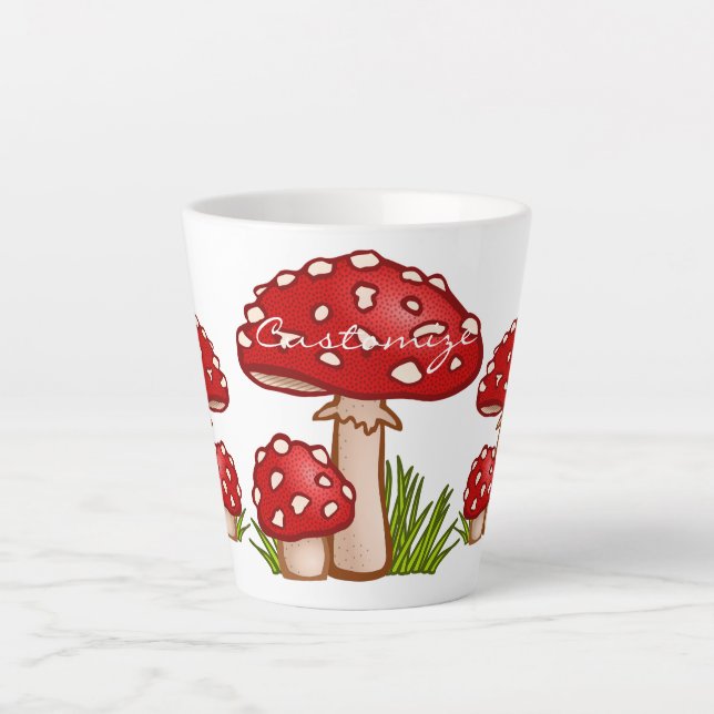 Tasse Latte Champignons Amanita Rouge Thunder_Cove  (Devant)