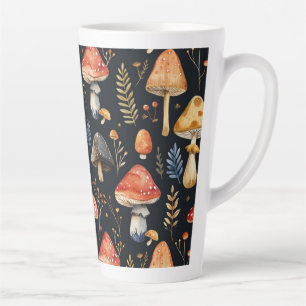 Tasse Latte Champignons et fougères