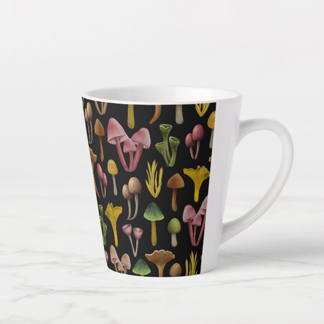 Tasse Latte Champignons, Lichen et champignons colorés (Droite)
