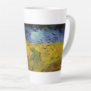 Tasse Latte Champs de blé avec corbeaux par Van Gogh