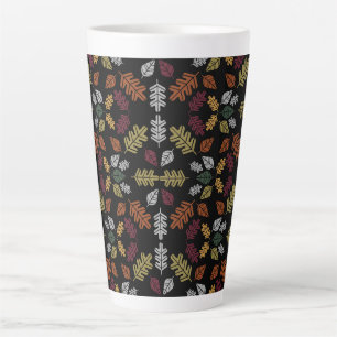 Tasse Latte Changement saisonnier Chute de feuilles en automne
