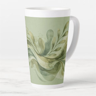 Tasse Latte Chanson de la Terre Flowing Abstraits Verts Sauge