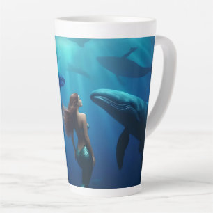 Tasse Latte "Chant de baleine et chant de sirène : le voyage d