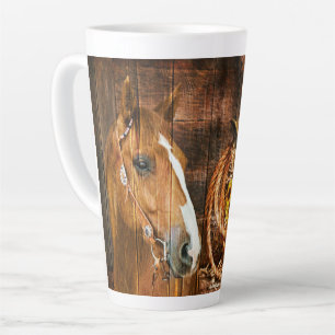 Tasse Latte Chapeau de Cowboy de Cheval Tournesol Planche de G