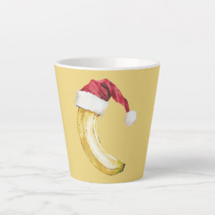 Tasse Latte Chapeau de Santa Banana Fruit Jaune