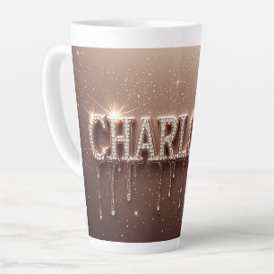 Tasse Latte Charlotte Nom en Or qui Coule