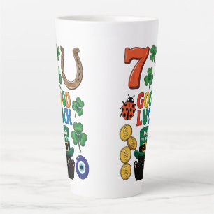 Tasse Latte Charme de chance de chat noir drôle pour la Saint-