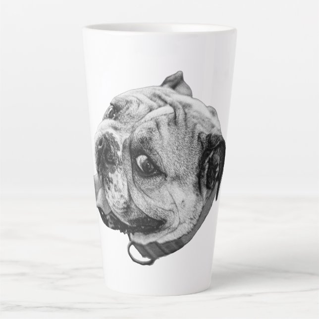Tasse Latte Charme de vrai bouledogue (Devant)