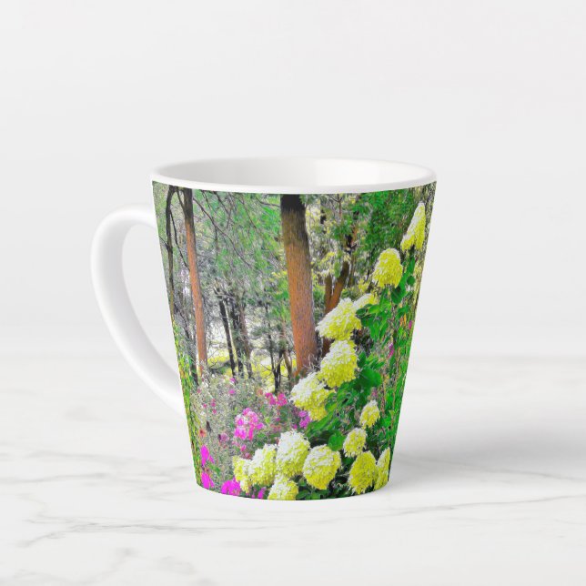 Tasse Latte Chartreuse Hydrangea Limelight Garden (Angle gauche)