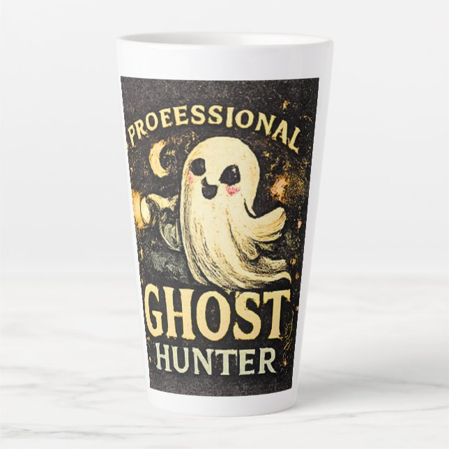 Tasse Latte Chasseur de Fantômes Professionnel Drôle d'Hallowe (Devant)