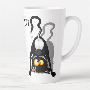 Tasse Latte Chat à l'envers Personnage de Dessin Animé Drôle