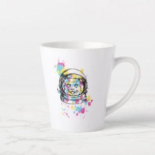 Tasse Latte Chat astronaute