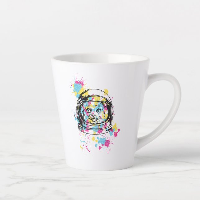Tasse Latte Chat astronaute (Droite)