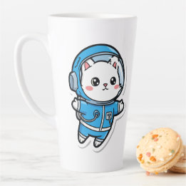 Tasse Latte Chat Astronaute Mignon Kawaii