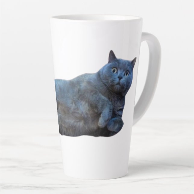Tasse Latte Chat britannique Shorthair Kitty assis de côté (Angle droit)