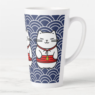 Tasse Latte Chat chanceux japonais ou Maneki-Neko