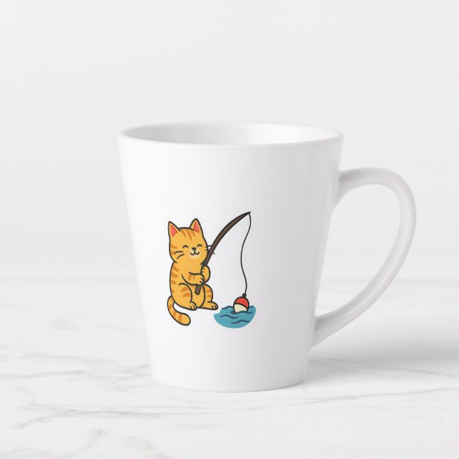 Tasse Latte Chat de pêche (Droite)