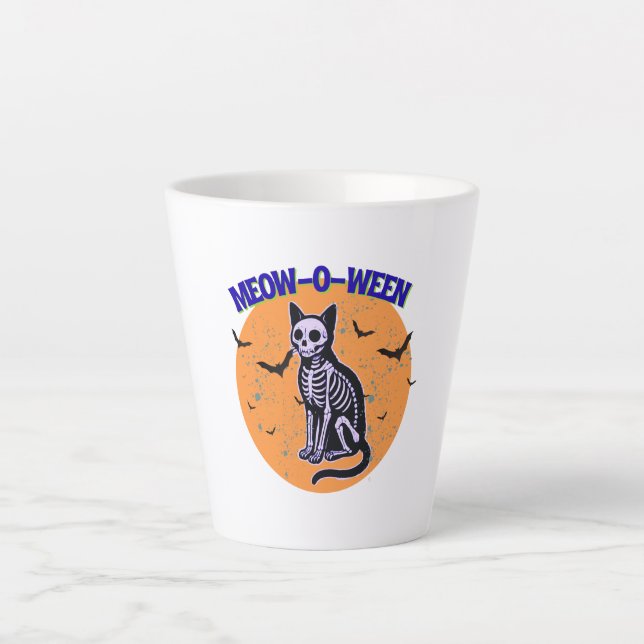 Tasse Latte Chat d'Halloween (Devant)