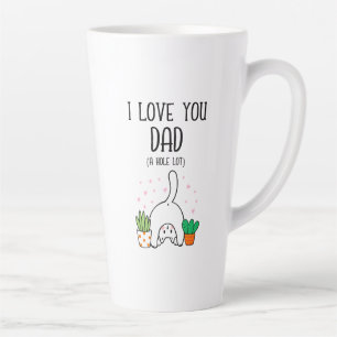 Tasse Latte Chat Drôle Je T'Aime Papa Un Trou Beaucoup