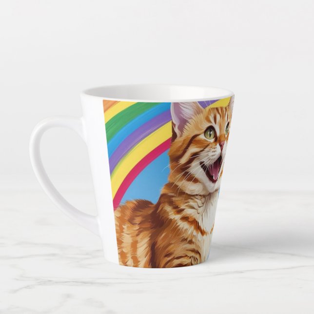 Tasse Latte Chat et arc-en-ciel : Mon amour (Gauche)