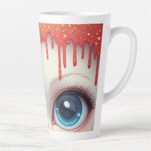 Tasse Latte Chat Fantastique Yeux Bleus Avec Gouttes