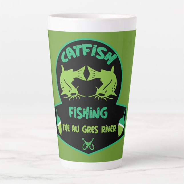 Tasse Latte Chat Fishing Au Gres (Devant)