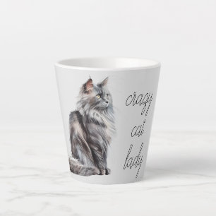 Tasse Latte Chat gris