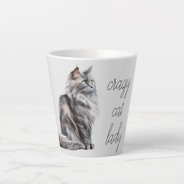 Tasse Latte Chat gris (Devant)