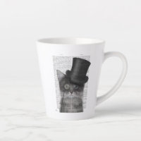 Chat gris avec chapeau supérieur