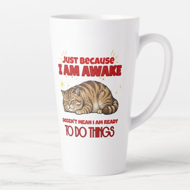 Tasse Latte Chat Grumpy Citation Sarcasique (Droite)