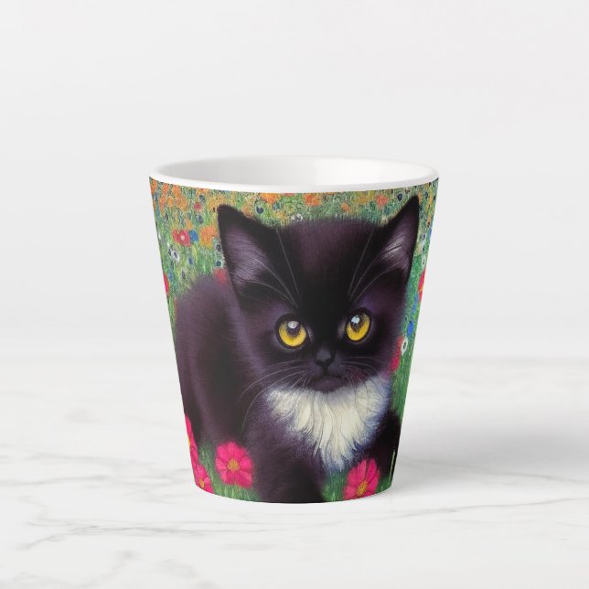 Tasse Latte Chat Gustav Klimt Tuxedo (Devant)