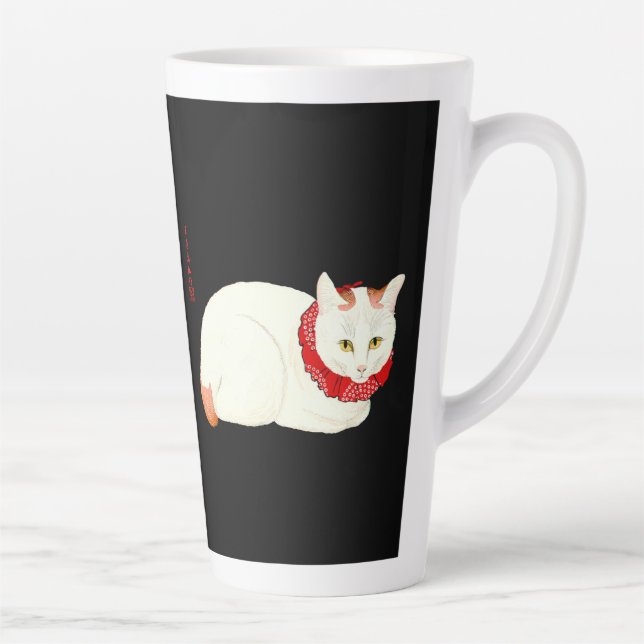 Tasse Latte Chat japonais blanc et gingembre (Droite)
