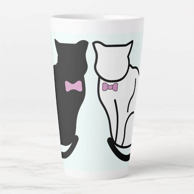 Tasse Latte Chat noir et blanc (Devant)